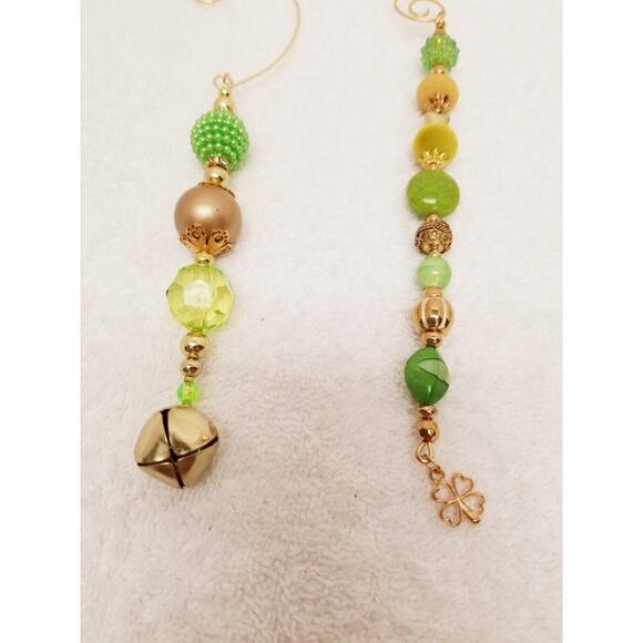 Lime green and gold Christmas icicle ornaments c19* - Picture 2 of 9